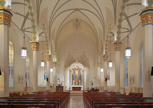 Saint Dominic Roman Catholic Church, in Breese, Illinois, USA - nave