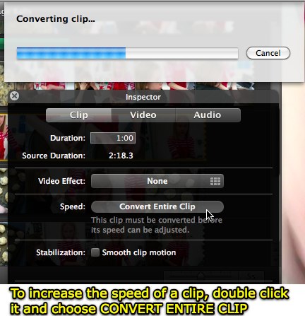 Speed up a clip in iMovie (1 of 2)