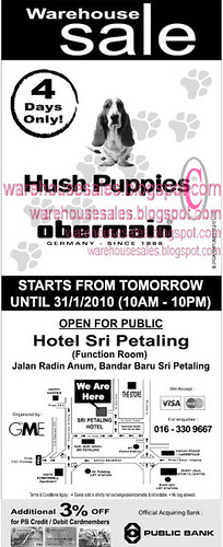 28 - 31 Jan: Hush Puppies Obermain Warehouse Sale