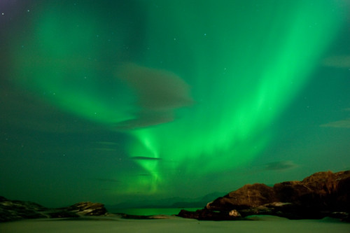  フリー画像| 自然風景| 空の風景| オーロラ| 夜空の風景| 緑色/グリーン| ノルウェー風景|     フリー素材| 