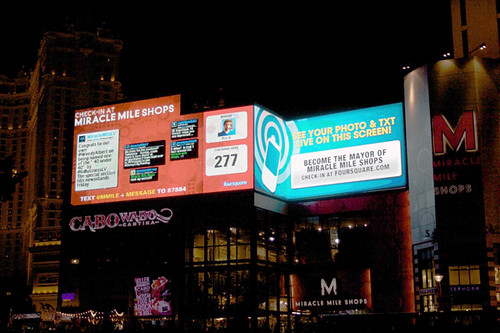 Hmm.. what would foursquare look like on a Las Vegas billboard?  Ah, probably something like this...