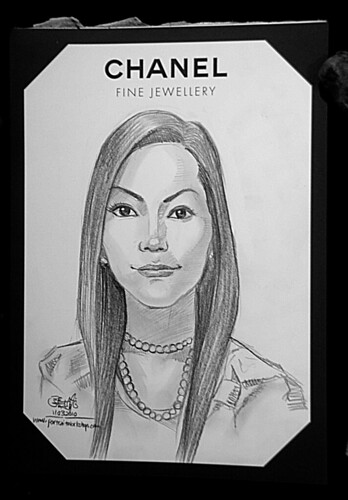 Portrait live sketching for Chanel Fine Jewellery Exhibition Day 2 - 5