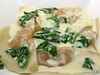 Sweet Potato Ravioli with Spinach in Cream Sauce