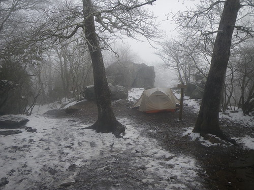 Our tent set up on Blood Mountain summit