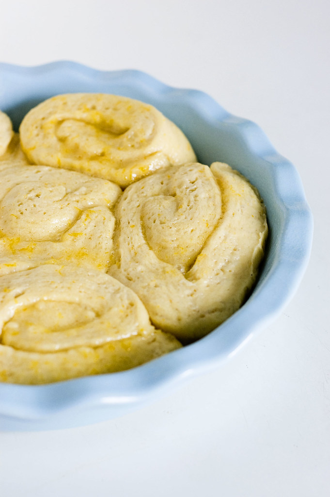 lemon sticky rolls - second rise