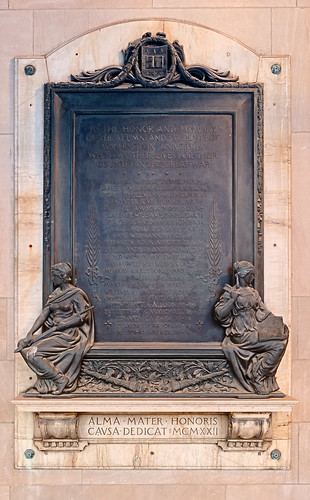 Washington University, in Saint Louis, Missouri, USA - war memorial plaque