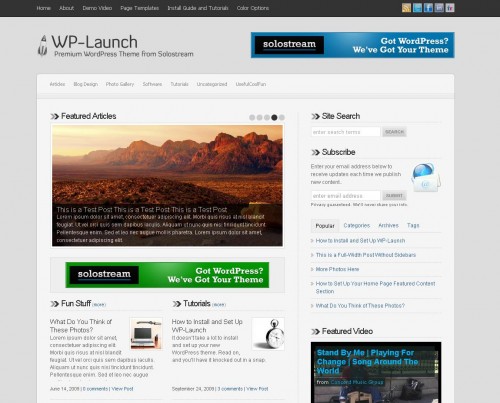 Launch   SoloStream Premium WordPress Theme
