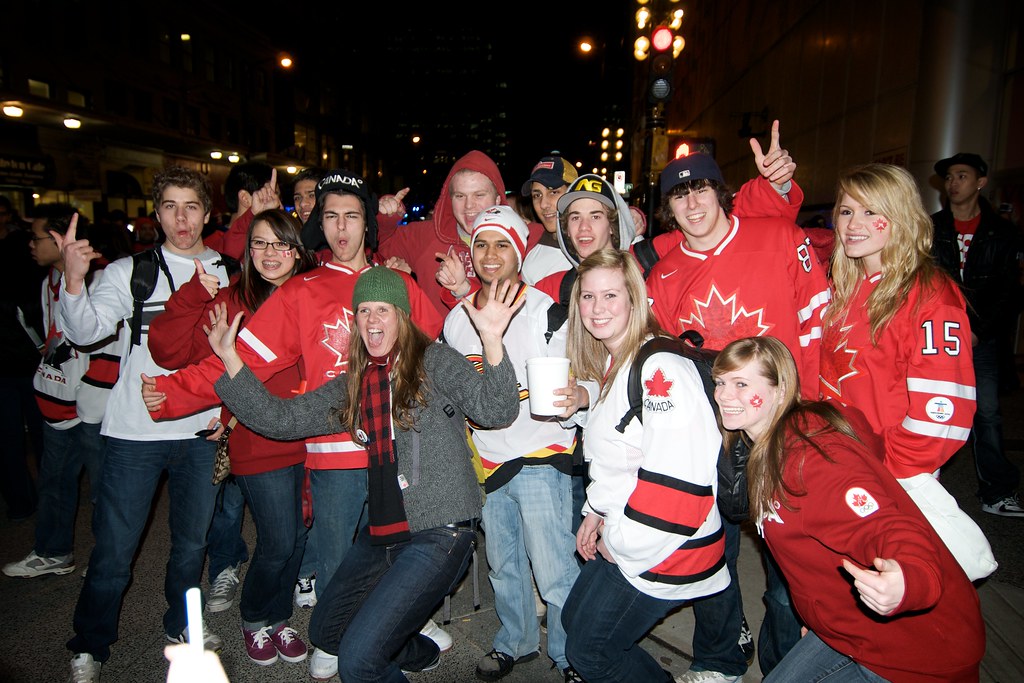 Team Canada Fans Pose for a Picture