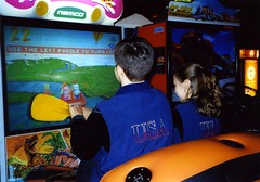 Will and Christina Chitwood at Dave and Buster's in Denver, Colorado, after the 2001 Southwestern Regionals 