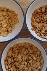 Toasted pumpkin seeds three ways