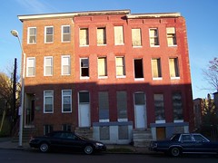 Vacant buildings on the 300 block of E. Lanvale Street, Baltimore