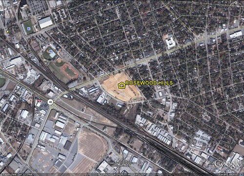 site of Rosewood Hills (by: Google Earth)