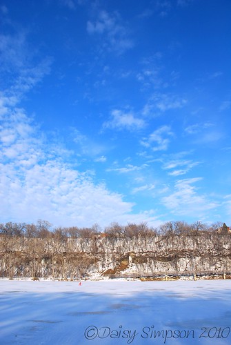 frozen river sky