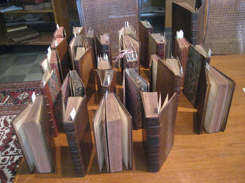 Cleaned books - air drying