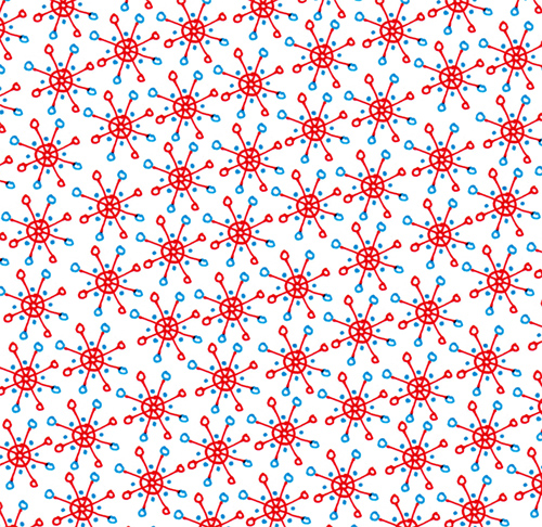 blue and red flakes