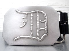 Old English D tig welded belt buckle