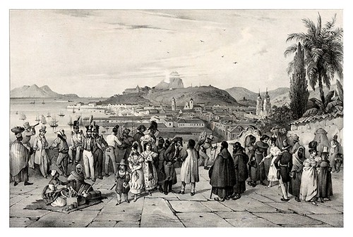 018- Vista tomada delante de la iglesia de San Bendo en Rio de Janeiro- Adam Victor- Viagem pitoresca através do Brasil 1835