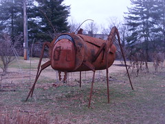 large grasshopper sculpture