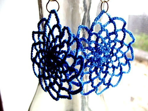 Crocheted doily earrings
