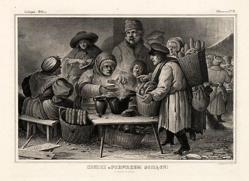 008-Salchichas de pimienta calientes- Varsovia 1841-Album de dibujos de Varsovia- Piwarski