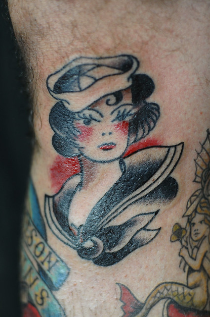 Sailor Girl Traditional Tattoo by KeelHauled Mike Black Anchor Tattoo Denton 