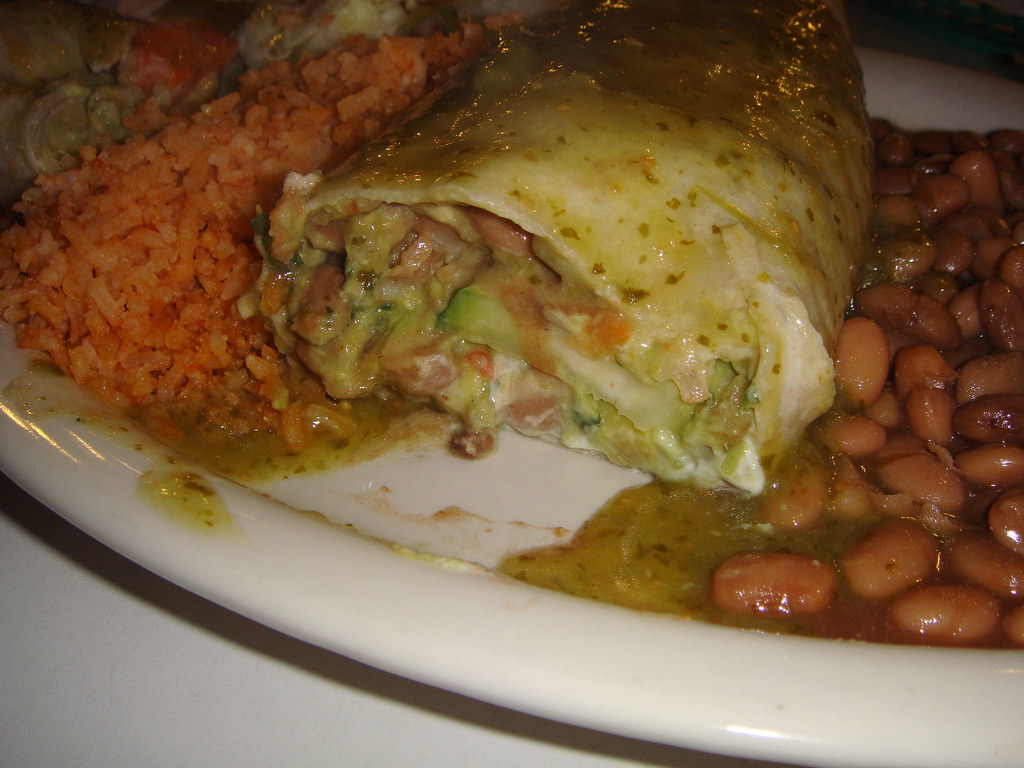 Vegetarian Burrito - inside cut