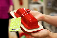 butter dish modeled by steph @ homegoods