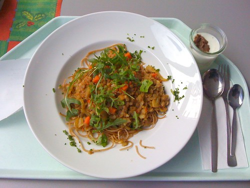 Spaghetti mit Balsamico-Linsen