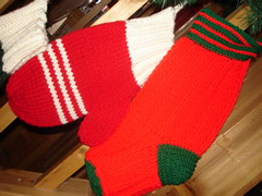 Stocking and Mitten Red