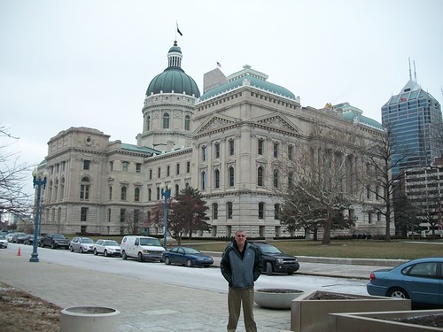 Justin in front of the Indiana State Capital in Indianapolis