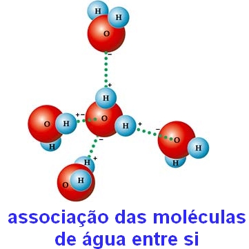 Associação entre as moléculas de água