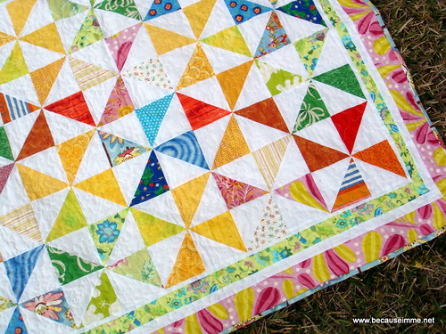 scrappy pinwheel quilt