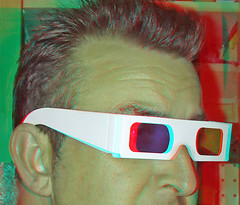 3D glasses in anaglyph 3D stereo red blue glas...