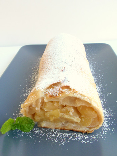 Apple and goat cheese strudel