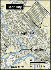 location of Sadr City (by: US National Geospatial-Intelligence Agency)