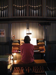 playing the organ
