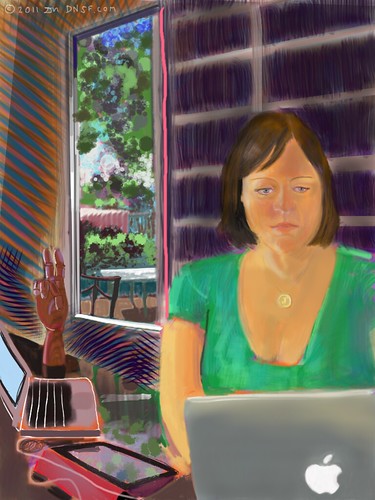 iPad Portrait of Janet Wozniak, Painted from Life Today by DNSF David Newman
