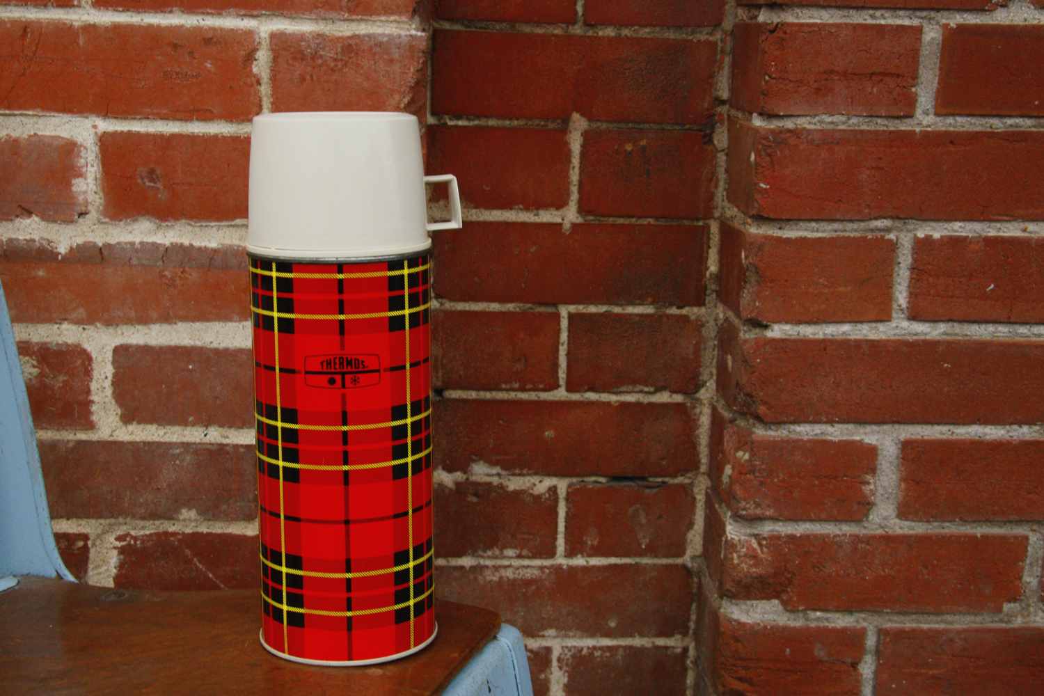 Tall red/ orange thermos – Fabric Scout Studio