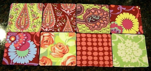 Fabric coasters, set of 8