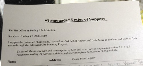 Lemonade Abbot Kinney Beer and Wine