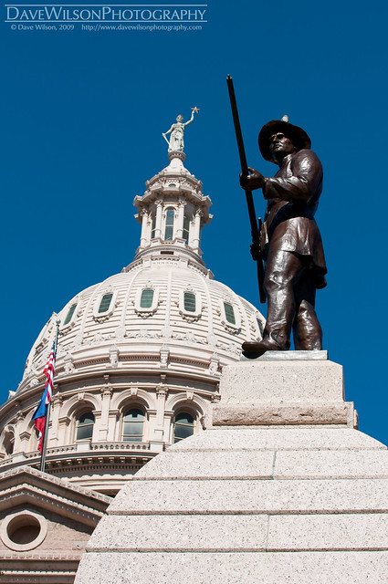Heroes of the Alamo, Texas State Capitol. The sky was beautifully blue yesterday. I was down at the Capitol again for the Texas Book Festival but shot a few
