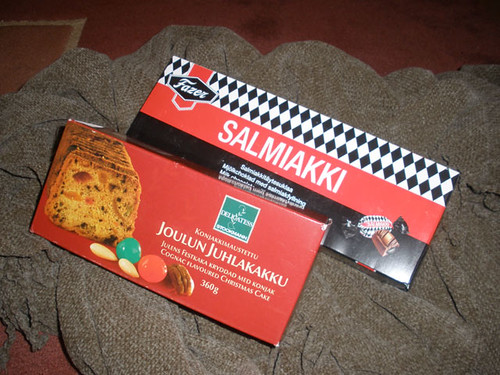 Christmas cake & salmiakki chocs for M