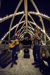 music on a cold bridge