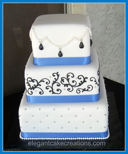Black and Blue Wedding Cake