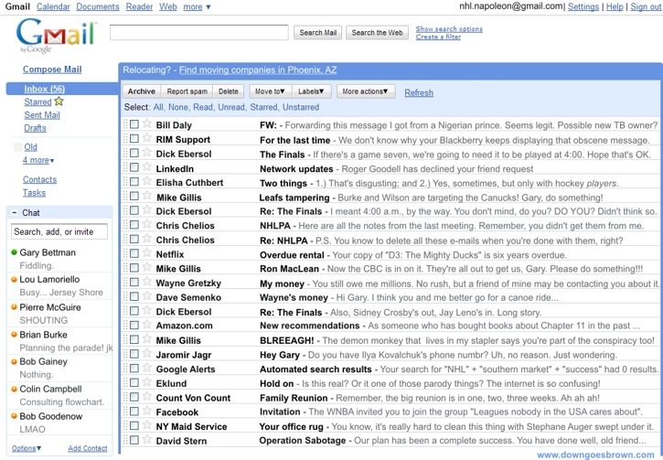 Gary Bettman's gmail