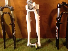Suspension fork with built-in light