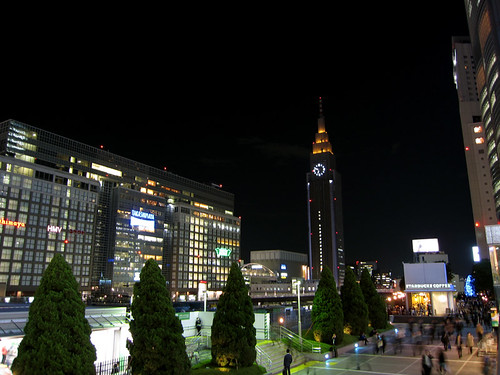 view from the south exit of Shinjuku station