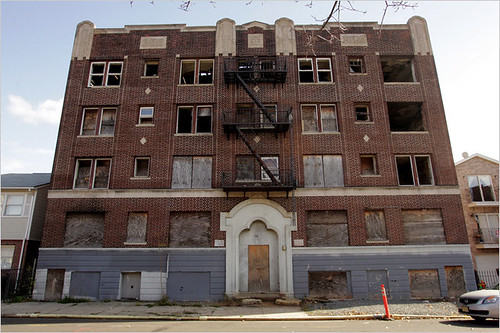 Vacant apartment building on Broad Street in Newark, NJ