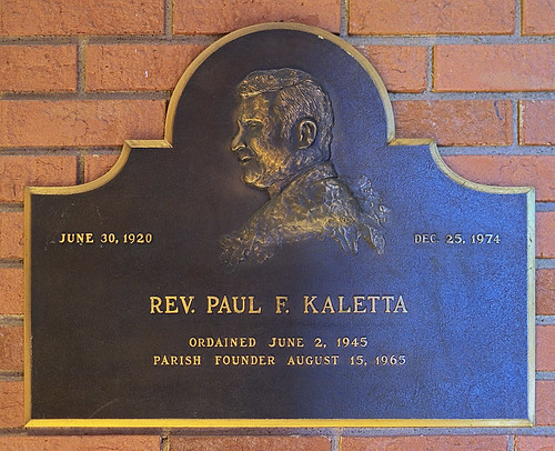 Incarnate Word Roman Catholic Church, in Chesterfield, Missouri, USA - Rev. Paul F. Kaletta memorial plaque