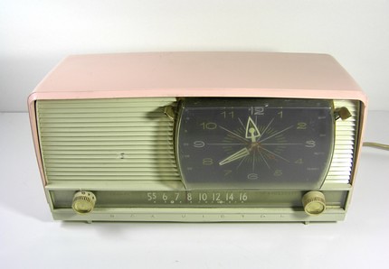 1957's Vintage Pink RCA Victor AM Clock radio